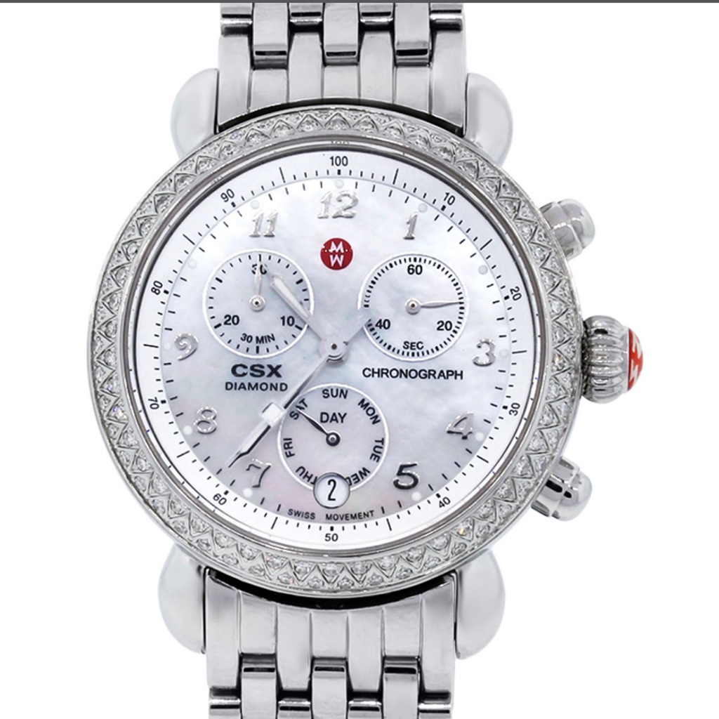 Michele Csx Diamond Bezel Mop Dial Ladies Watch